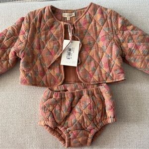 NWT Charming Quilted Jacket and Diaper Cover Set